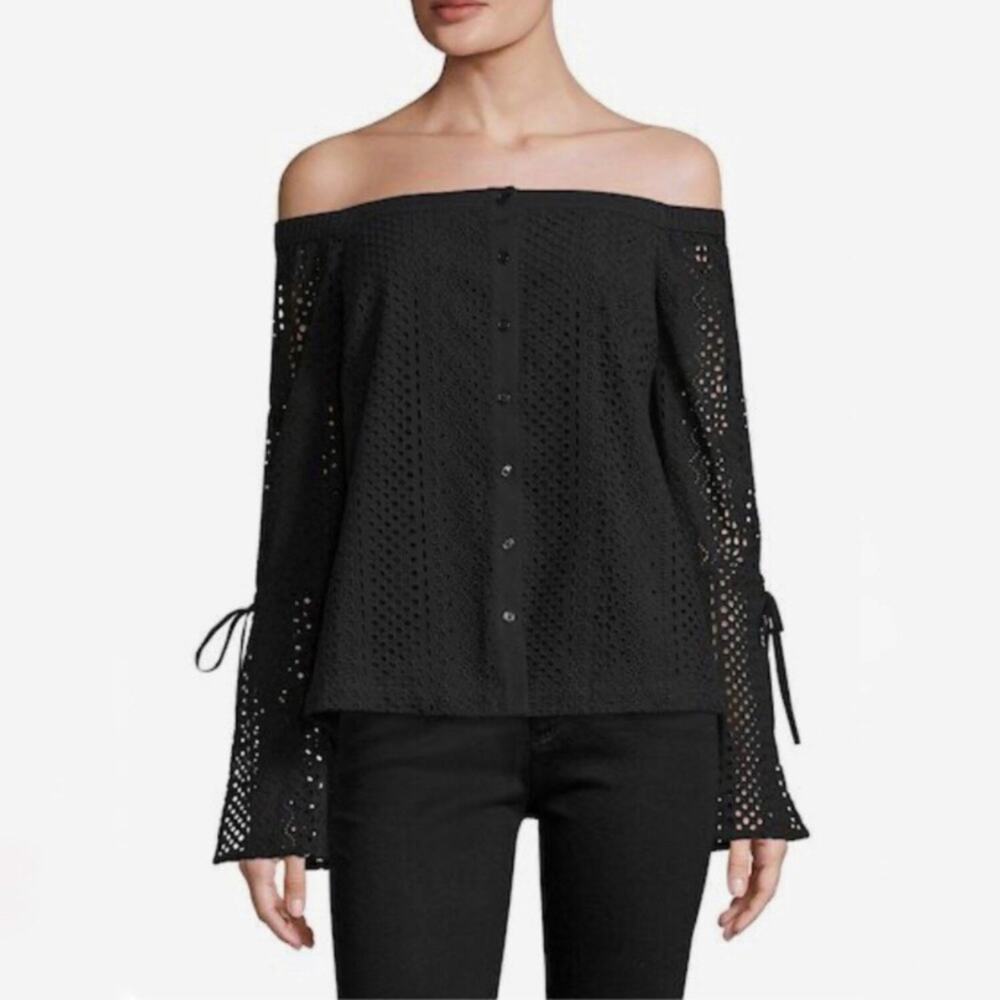 Likely Allington Off the Shoulder Eyelet Top size Small